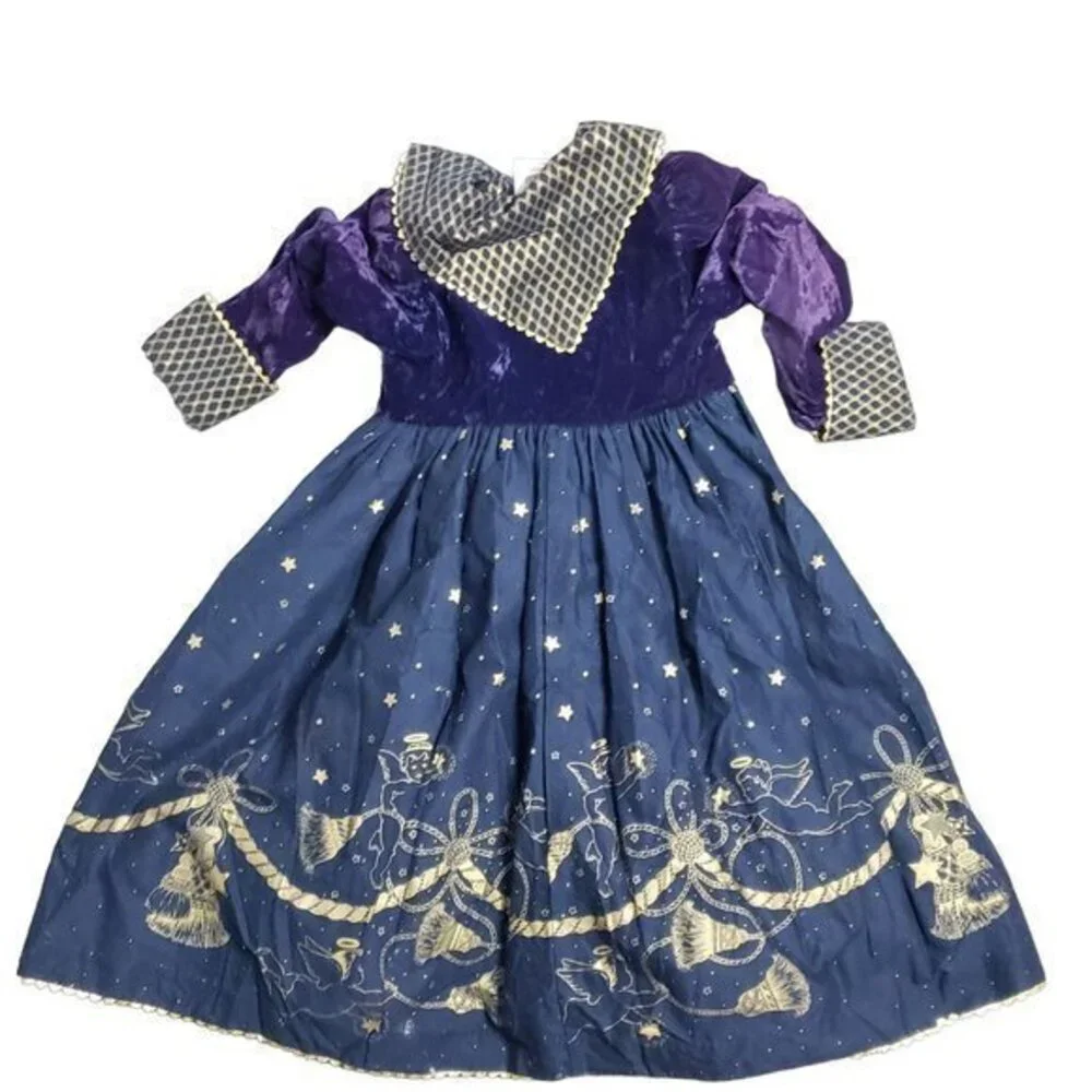 Vintage Daisy Kingdom Size 4 Velvet Tassels Windsor Dress RARE MADE IN‎ USA